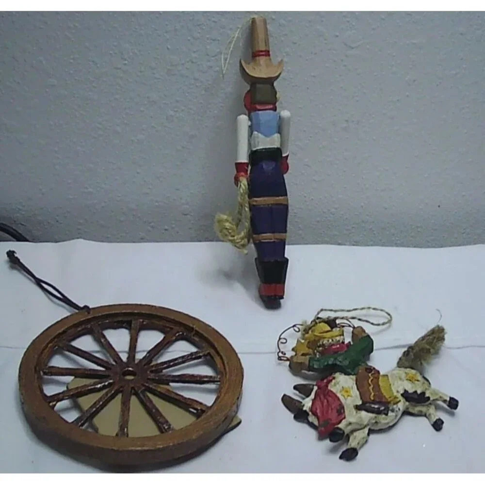 Cowboy Country Christmas Ornament Bundle 3 Ornaments